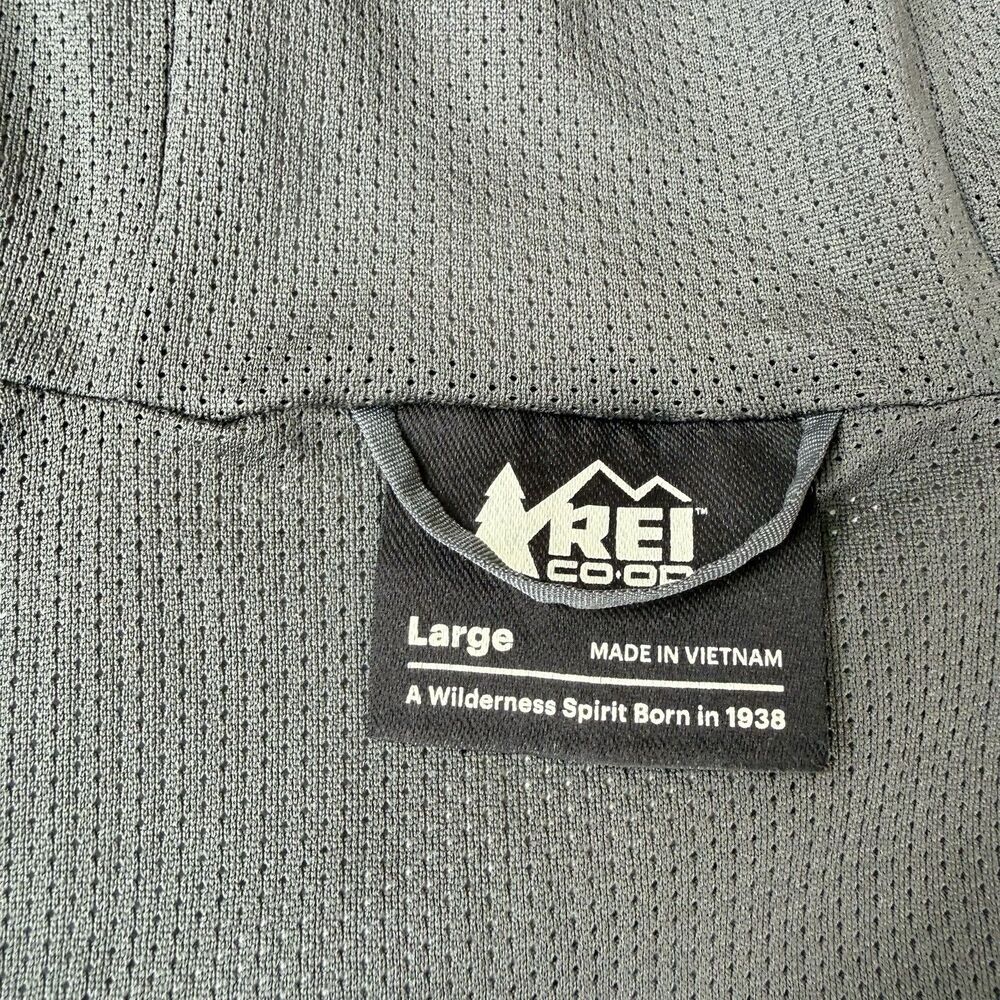 REI Co-op Trailmade Rain Jacket Men's L Gray Hooded Windbreaker Full Zip Pockets - Picture 6 of 15